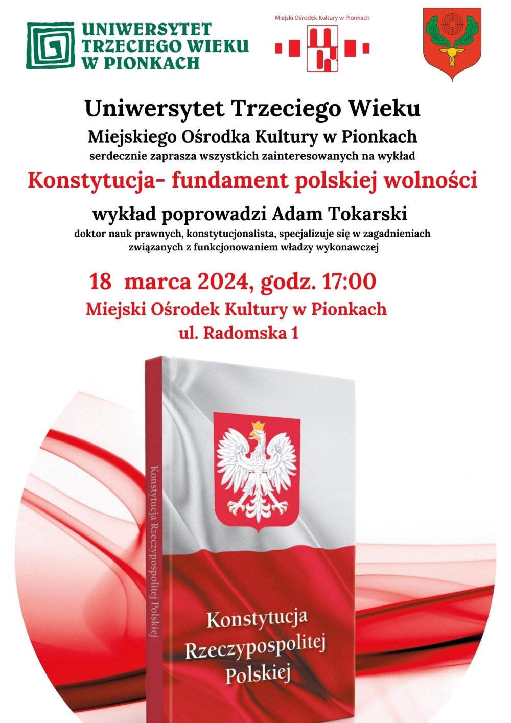 „Konstytucja- fundament polskiej wolności” wykład dla Słuchaczy UTW