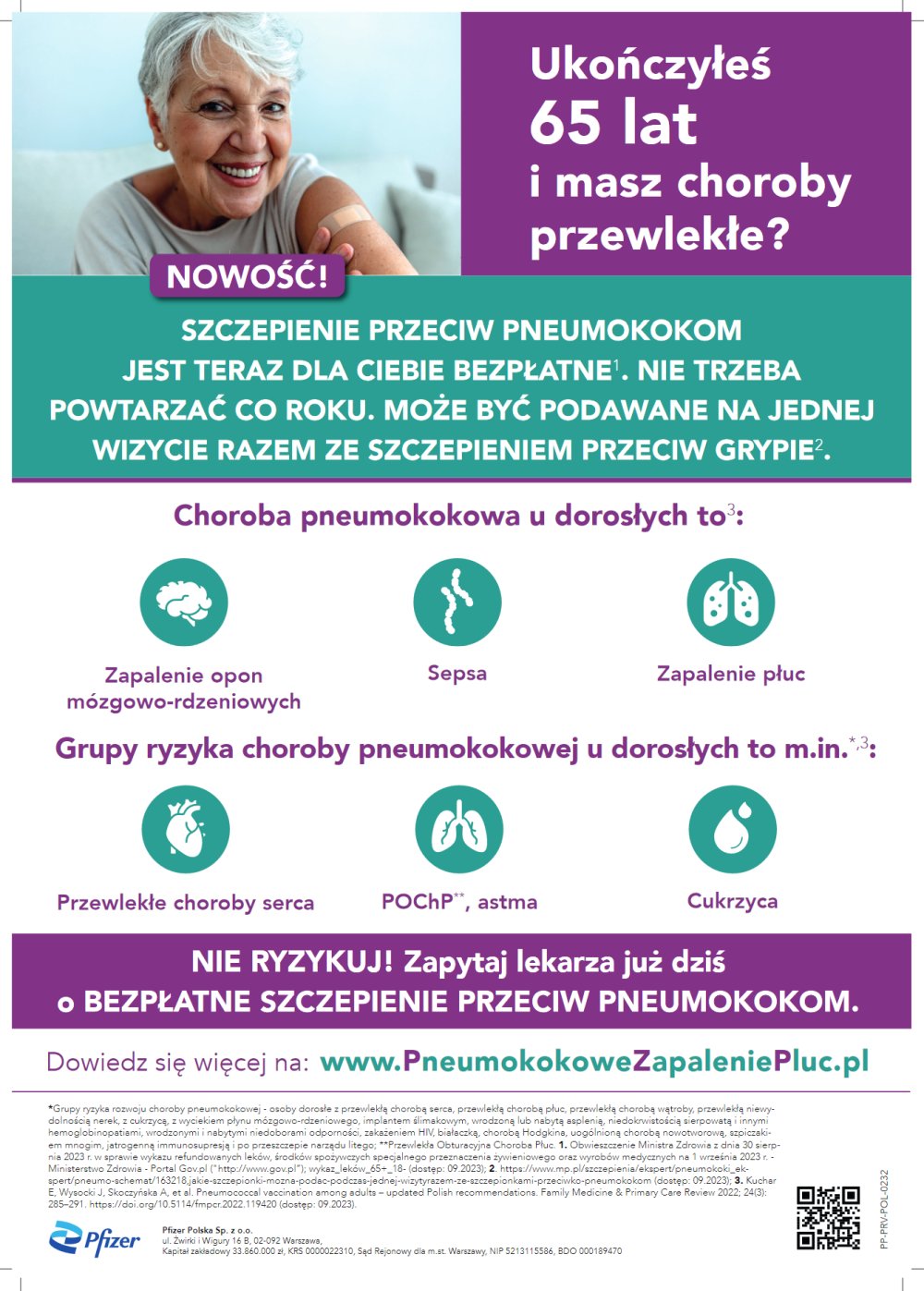 Bezpłatna ochrona przed infekcjami pneumokokowymi dla mieszkańców po 65 roku życia