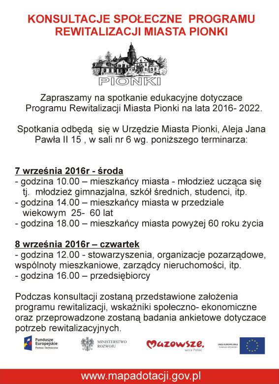 Plakat z informacjami o konsultacjach społecznych